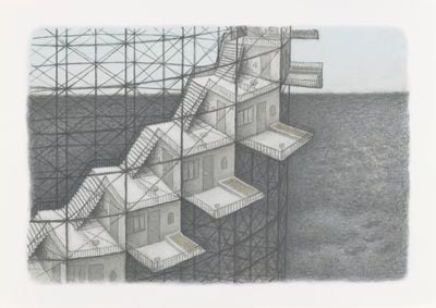 Kim Beom, Residential Watchtower Complex for Security Guards (2017). Inkjet print on cotton paper, ed. 2/8 (4 AP). 36 x 51cm. Purchased 2017. Collection: Queensland Art Gallery. Courtesy Queensland Art Gallery | Gallery of Modern Art Foundation.