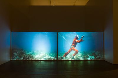Martha Atienza, Our Islands 11°16’58.4”N 123°45’07.0”E (2017) (still). Single-channel HD video, colour. 72 min, loop. Exhibition view: 9th Asia Pacific Triennial of Contemporary Art (APT), Queensland Art Gallery | Gallery of Modern Art, Brisbane (24 November 2018–28 April 2019). Courtesy the artist and Queensland Art Gallery | Gallery of Modern Art. Photo: Natasha Harth.