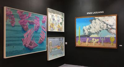 Exhibition view: Ipan Lasuang, Element Art Space booth at Art Jakarta (2–5 August 2018).