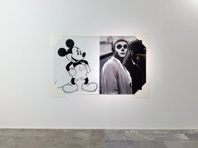 Arthur Jafa, Mickey Mouse was a Scorpio (2018). Wallpaper. Exhibition view: Arthur Jafa: A Series of Utterly Improbable, Yet Extraordinary Renditions, Julia Stoschek Collection, Berlin (11 February–25 November 2018).