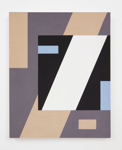 Gordon Walters, Construction with Pale Blue (1989). Acrylic on canvas. 60.5 x 40.5 cm.