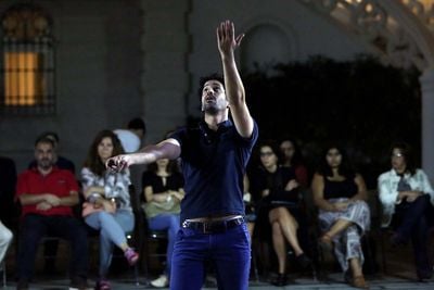Radouan Mriziga, 55 (2014). Performance. 45 min. Held at Sursock Museum, Beirut, as a part of Sharjah Biennial 13: Tamawuj, Act II (14–22 October 2017).
