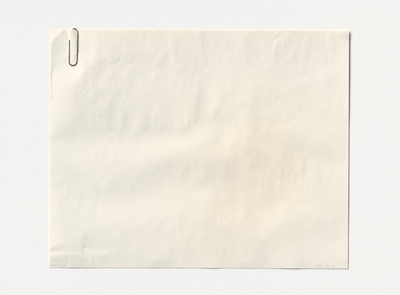 Karin Sander, KS 90 9 (1990). Paperclip, two sheets of paper.