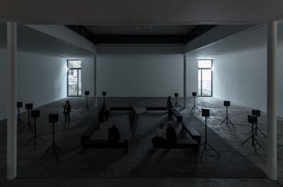 Willem de Rooji, Ilulissat (2014). 12-channel digital audio recording, speakers. Exhibition view: Whiteout, KW Institute for Contemporary Art, Berlin (14 September–17 December 2017).
