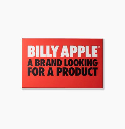 Billy Apple, Billy Apple® A Brand Looking for a Product (2010/2015). UV-impregnated ink on primed canvas. 38.2 x 61.8 cm. Courtesy Rossi & Rossi.