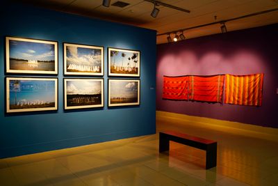 Ampannee Satoh, Lost Motherland (2016). Pigment print on paper. 100 x 68 cm each. 5 edition + 1AP; Zamthingla Ruivah, Luingamla Kashan (1990-present). Exhibition view: A Beast, A God, And A Line, Dhaka Art Summit 2018, Shilpakala Academy, Dhaka (2–10 February 2018).
