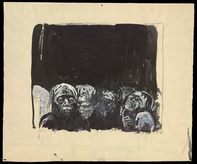 Käthe Kollwitz, The People (before 1923). Brush and black ink with white gouache over charcoal on laid paper. Getty Research Institute, Los Angeles. Gift of Dr Richard A. Simms in honor of Hildegard Bachert. © 2019 Artists Rights Society (ARS), New York.