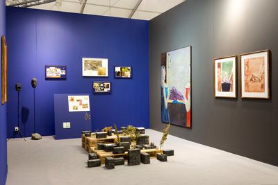 Works by Ahmed Morsi and Ruanne Abou-Rahme on view at Gypsum Gallery, Frieze London (4–7 October 2018). Courtesy Gypsum Gallery.