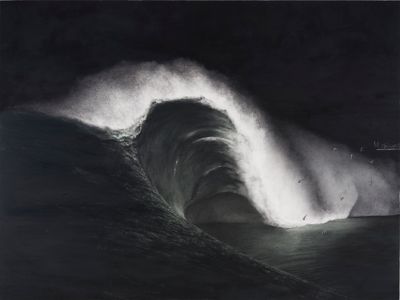 Shiori Eda, Tsunami (2014). Oil on canvas. 194 x 259 x 3 cm. Courtesy the artist.