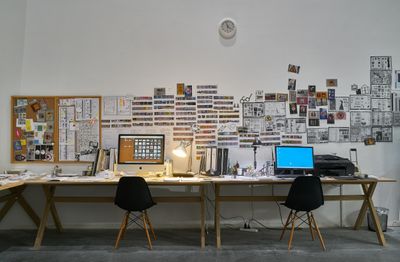 Xu Bing, Book from the Ground Studio (2003–2019). Mixed media: software, digital print on paper. Exhibition view: Xu Bing: Thought and Method, UCCA Center for Contemporary Art, Beijing (21 July–21 October 2018). Courtesy UCCA Center for Contemporary Art.