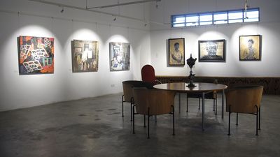 Works by Afiq Faris and Shaq Koyok on view in ROOTS, Shalini Ganendra Fine Art, Kuala Lumpur (8 December 2017–28 February 2018). Courtesy Shalini Ganendra Fine Art.