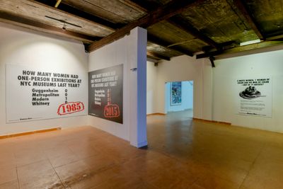 Works by the Guerrilla Girls on view at Possibilities for a Non-Alienated Life, Kochi-Muziris Biennale, Kochi (12 December 2018–29 March 2019). Courtesy Kochi Biennale Foundation.
