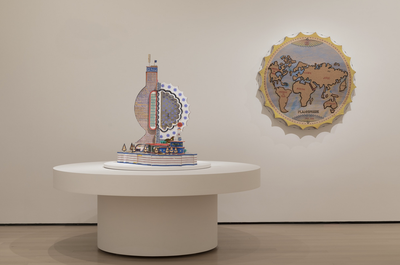 Exhibition view: Bodys Isek Kingelez: City Dreams, Museum of Modern Art, New York (26 May 2018–1 January 2019). Photograph by Denis Doorly. 