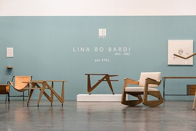 Exhibition view: Works by Lina Bo Bardi presented by ETEL at SP-Arte 2017 Design Sector. Courtesy ETEL.