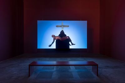 Carlos Motta, Corpo fechado: a obra do diabo (2018). 16 min 9 sec HD video, sound, colour. Exhibition view: We The Enemy, Galeria Vermelho, São Paulo (8 October–10 November 2019). Courtesy the artist and Galeria Vermelho.