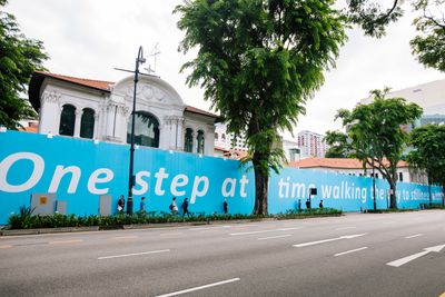 Amanda Heng, Every Step Counts (2019). Exhibition view: Every Step in the Right Direction, Singapore Biennale 2019, Bras Basah Road, Singapore (22 November 2019–22 March 2020). Courtesy Singapore Art Museum.