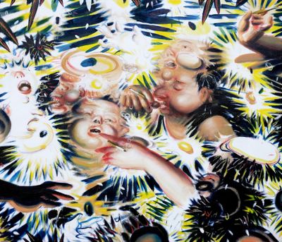 Alvin Ong, Club Tropicana (2018). Oil on canvas. 90 x 77 cm.