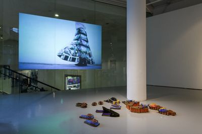 Exhibition view: Moving Pledges: Art and action in Southeast Asia, Institute of Contemporary Arts Singapore, LASALLE College of the Arts (20 October–23 January 2019). Courtesy Institute of Contemporary Art Singapore, LASALLE College of the Arts.