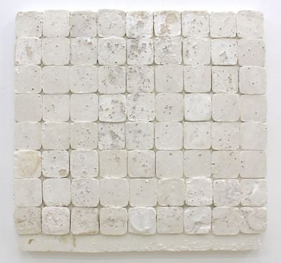 Ben Loong, Bloodshot (2018). Resinated drywall plaster on wood. 81.5 x 84 cm. Courtesy Pearl Lam Galleries. 