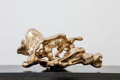 Lindy Lee, Flame from the Dragon’s Pearl – Fluid as Ice (2013). Bronze. 30 x 60 x 40 cm. Edition of 3. Courtesy the artist and Sullivan+Strumpf.