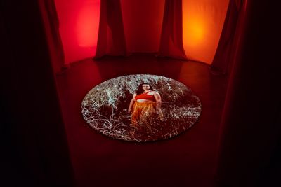 Hannah Brontë, Heala (2018). Mixed media installation with single-channel digital video, colour, audio. Exhibition view: The National 2019: New Australian Art, Museum of Contemporary Art Australia, Sydney (29 March–21 July 2019). © Hannah Brontë. Courtesy the artist and Museum of Contemporary Art Australia. Photo: Jacquie Manning.