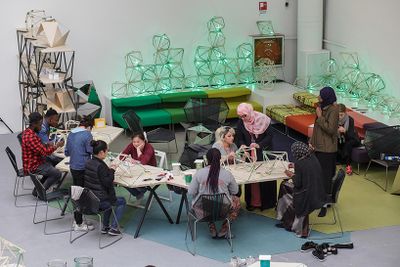 Olafur Eliasson, Green Light workshop (2017). VIVA ARTE VIVA, 57th International Art Exhibition, La Biennale di Venezia, Venice (13 May–26 November 2017).
