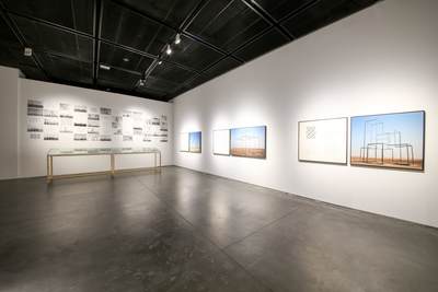 Kiluanji Kia Henda, A City Called Mirage (2013–2017); Instructions to Create Your Own Personal Dubai at Home (2013); Rusty Mirage (The City Skyline) (2013) (Left to right). Exhibition view: Starting from the Desert: Ecologies on the Edge, 2nd Yinchuan Biennale, MOCA Yinchuan (9 June–30 September 2018). Courtesy MOCA Yinchuan.