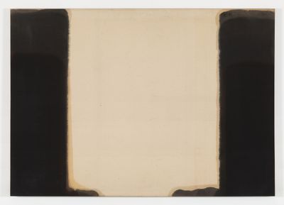 Yun Hyong-keun, Umber-Blue (1977–1978). Oil on cotton. 145 x 200 cm.