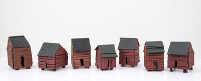 Beverly Buchanan, 7 Houses (1997). Wood, acrylic, variable dimensions.