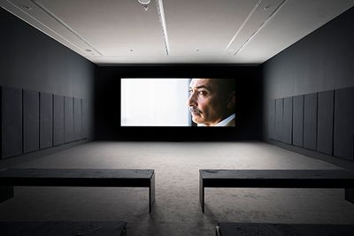 Naeem Mohaiemen, Tripoli Cancelled (2017). Digital video. Exhibition view: National Museum of Contemporary Art (EMST), documenta 14, Athens (8 April–16 July 2017).