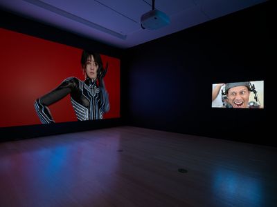 Lu Yang, Dokusho Dokushi Hello World (2021). Single-channel high-definition game-engine-rendered animation. Produced by Shenzhen Digital Human Company FACEGOOD. Exhibition view: We Do Not Dream Alone, Asia Society Museum, New York (27 October 2020–27 June 2021).