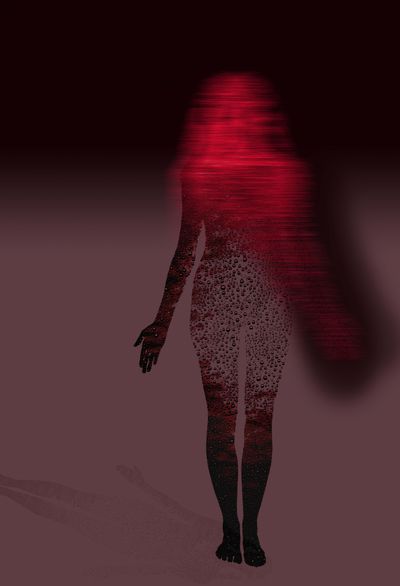 Lynn Hershman Leeson, Water Woman, Red / Violet Shadow (2004). Digital print. 151 x 111.5 cm.