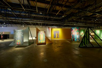 Works by Pacita Abad on view in Minds Rising, Spirits Tuning, 13th Gwangju Biennale, Gwangju (1 April–9 May 2021).