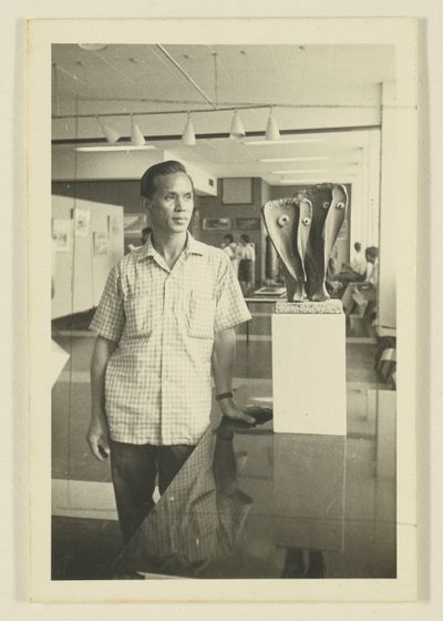 Ha Bik Chuen at The Fifth Annual Exhibition of the Chinese Contemporary Artists' Guild, held at the Hong Kong City Hall (1964).