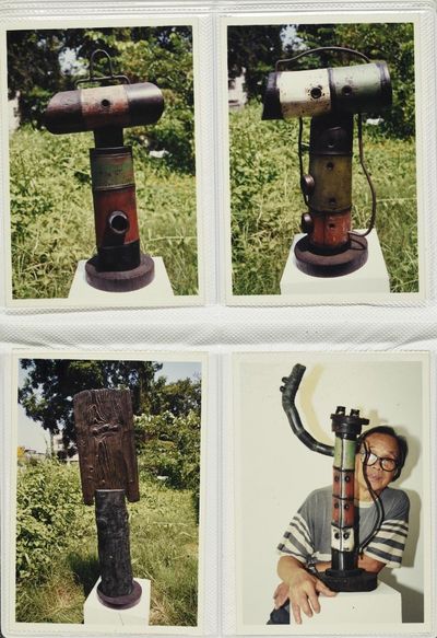 Ha Bik Chuen with his sculptures, 2000s.