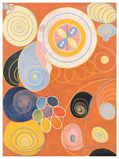 Hilma af Klint, Group IV, The ten largest, no 3, youth (1907). Tempera on paper mounted on canvas, 321 x 240 cm.