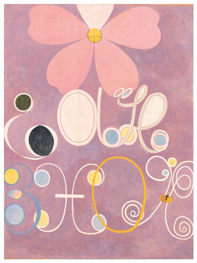 Hilma af Klint, Group IV, The ten largest, no 5, adulthood (1907). Tempera on paper mounted on canvas. 321 x 237 cm.