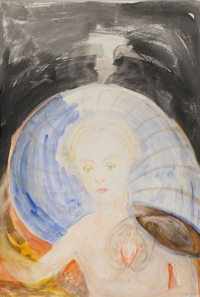 希尔玛·阿芙·克林特，《祭坛画 No.1》，1915。油彩、金属叶、帆布，237.5×179.5cm。图片提供：Hilma af Klint Foundation。