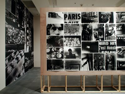 An installation image of Takuma Nakahira's series of photography works titled 'Circulation: Date, Places, Events' (1971) in the PROVOKE –Opposing Centrism exhibition at Kuandu Museum of Fine Arts, Taipei