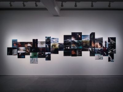 An installation view of photography works by Takuma Nakahira titled 'Overflow' (1974/2018).