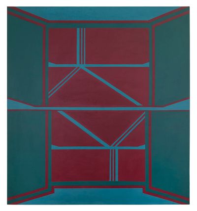Tess Jaray, Palace Red (1962). Oil on canvas. 182.9 x 167.6 cm.