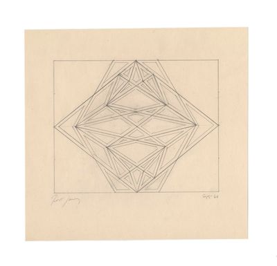 Tess Jaray, Study for Villandry (1966). Pencil on paper. 24 x 25.4 cm.