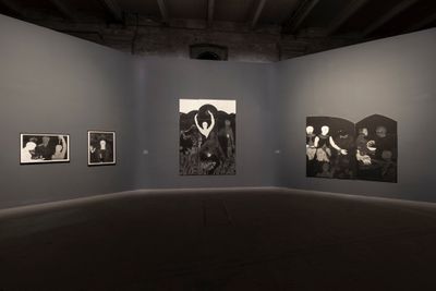 Exhibition view: Belkis Ayón in the 59th International Art Exhibition – La Biennale di Venezia, The Milk of Dreams, Venice (23 April–27 November 2022).