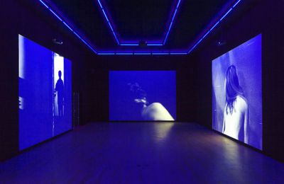 Exhibition view: Ugo Rondinone, good evening beautiful blue, Bass Museum, Miami (29 October 2017–25 March 2018).
