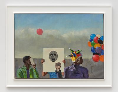 Hughie Lee-Smith, Balloons (1992–1994). Oil and pencil on linen. 66 × 91.4 cm.