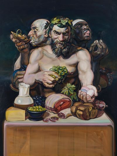 Johannes Phokela, Porch Resolution (2021). Oil on canvas. 122.5 x 91 cm.