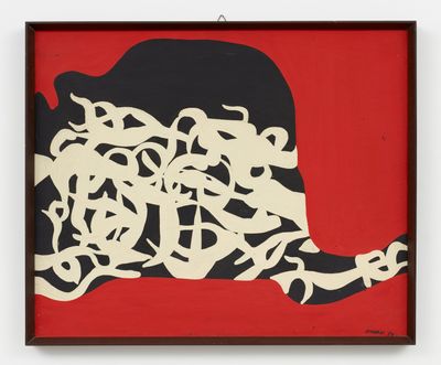 Carla Accardi, Fondo rosso (1959). Casein on canvas. 62 cm x 75 cm. © Archivio Accardi Sanfilippo.