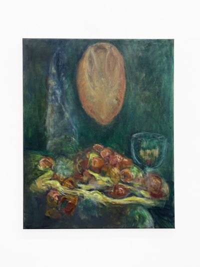 Suzanne Corbett, Veridan walls, Chestnuts (2021). Oil on canvas. Tasmanian oak frame. 41 x 30.5 x 1.5 cm.