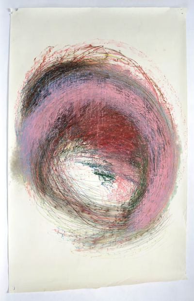 Nnena Kalu, Untitled Vortex Drawing (2018–2019). Mixed media on paper. 101 x 164 cm.