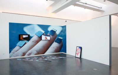 Aram Bartholl and Nadja Buttendorf, Post Snowden Nails (2016). Video installation. Exhibition view: The Principle of Hope, Inside-Out Art Museum, Beijing (16 October 2021–26 February 2022).